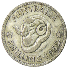 Монета 1 шиллинг 1952 года Австралия (аверс)