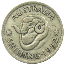 Монета 1 шиллинг 1952 года Австралия (аверс)