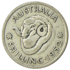 Монета 1 шиллинг 1952 года Австралия (аверс)