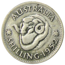 Монета 1 шиллинг 1952 года Австралия (аверс)