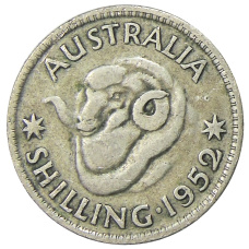 Монета 1 шиллинг 1952 года Австралия (аверс)