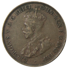 Монета 1/2 пенни 1936 года Австралия (реверс)