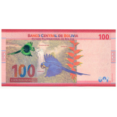 Банкнота 100 боливиано 1986 года Боливия (вид 2)