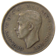 Монета 1/2 пенни 1938 года Австралия (реверс)