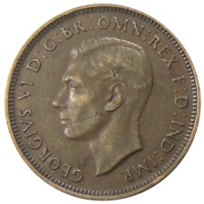 Монета 1/2 пенни 1938 года Австралия (реверс)