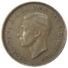 Монета 1/2 пенни 1938 года Австралия (реверс)