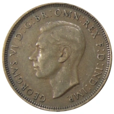 Монета 1/2 пенни 1938 года Австралия (реверс)