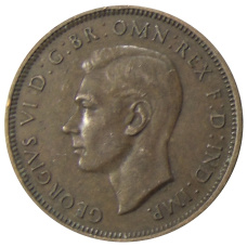 Монета 1/2 пенни 1938 года Австралия (реверс)