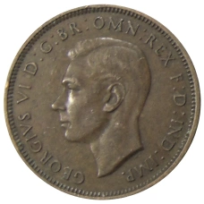 Монета 1/2 пенни 1938 года Австралия (реверс)