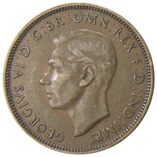 Монета 1/2 пенни 1938 года Австралия (реверс)