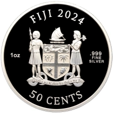 Монета 50 центов 2024 года Фиджи «Робокоп» (Цветная) (реверс)