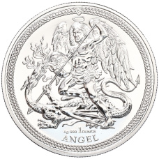 Монета 1 ангел 2024 года Остров Мэн «Архангел Михаил» (аверс)