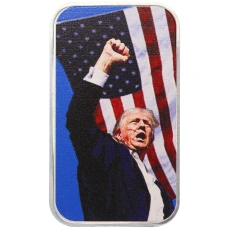 Монета 1 унция серебра 2024 года США «Дональд Трамп» (Цветное покрытие) (аверс)