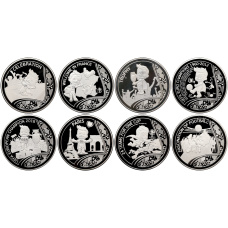 Набор из 8 медалей 2016 года Франция «Чемпионат Европы по футболу UEFA EURO 2016»