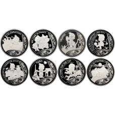 Набор из 8 медалей 2016 года Франция «Чемпионат Европы по футболу UEFA EURO 2016» (аверс)