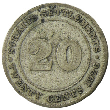 Монета 20 центов 1926 года Стрейтс Сетлментс (аверс)