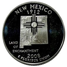 Монета 1/4 доллара (25 центов) 2008 года S США Штаты и территории — Нью-Мексико (аверс)