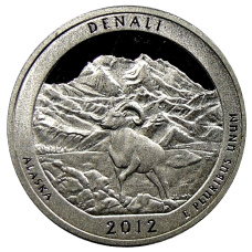Монета 1/4 доллара (25 центов) 2012 года  S США Национальные парки № 15 —  Денали (аверс)