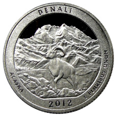Монета 1/4 доллара (25 центов) 2012 года  S США Национальные парки № 15 —  Денали (аверс)