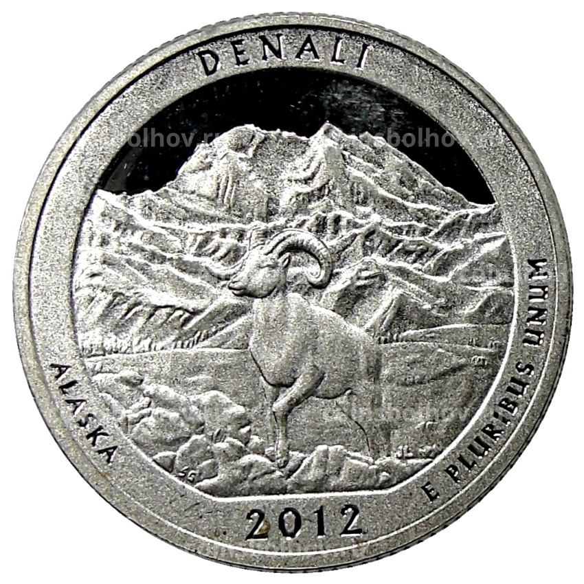 Монета 1/4 доллара (25 центов) 2012 года  S США Национальные парки № 15 —  Денали