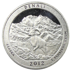 Монета 1/4 доллара (25 центов) 2012 года  S США Национальные парки № 15 —  Денали (аверс)