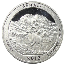 Монета 1/4 доллара (25 центов) 2012 года  S США Национальные парки № 15 —  Денали (аверс)
