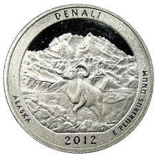 Монета 1/4 доллара (25 центов) 2012 года  S США Национальные парки № 15 —  Денали (аверс)