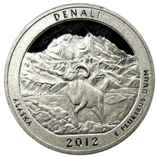Монета 1/4 доллара (25 центов) 2012 года  S США Национальные парки № 15 —  Денали (аверс)