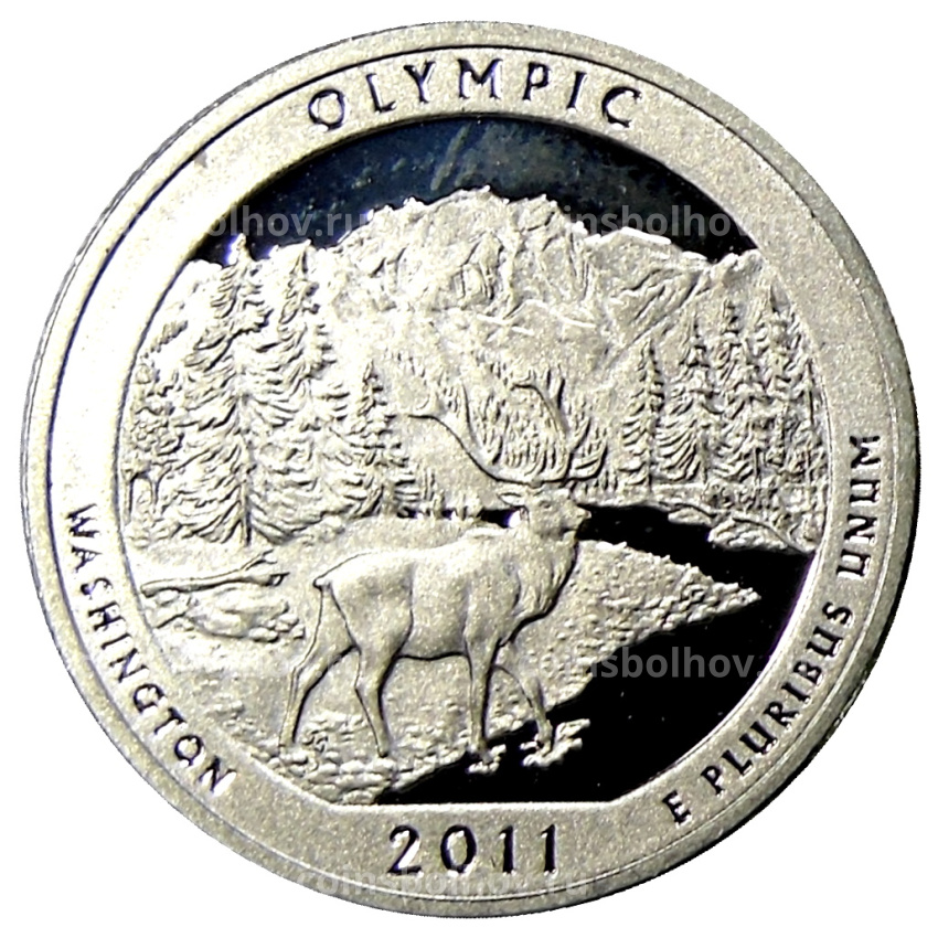 Монета 1/4 доллара (25 центов) 2011 года  S США Национальные парки №8  — Олимпик