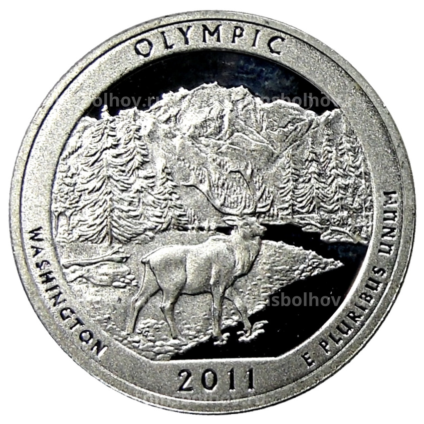 Монета 1/4 доллара (25 центов) 2011 года  S США Национальные парки №8  — Олимпик