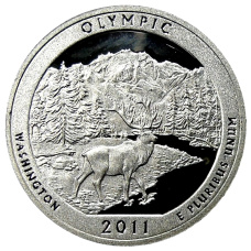 Монета 1/4 доллара (25 центов) 2011 года  S США Национальные парки №8  — Олимпик (аверс)