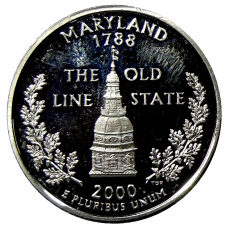 Монета 1/4 доллара (25 центов) 2000 года  S США Штаты и территории — Мэриленд (аверс)