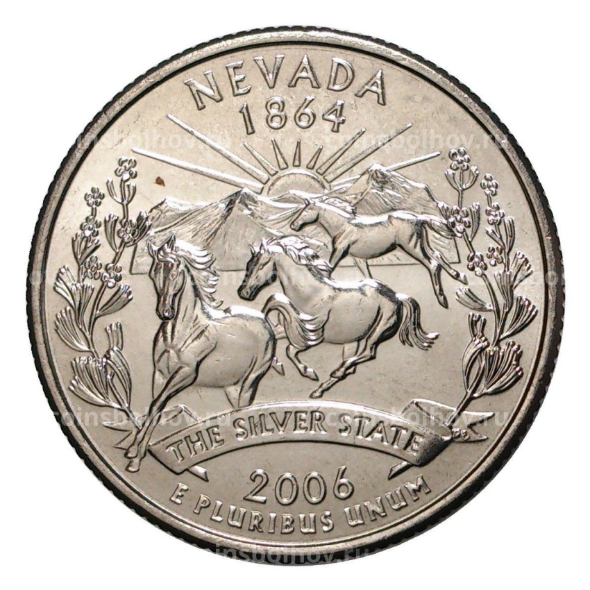 Монета 25 центов (1/4 доллара) 2006 года Р США Штаты и территории — Невада