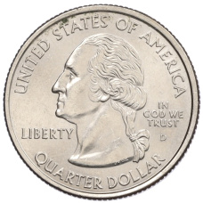 Монета 25 центов (1/4 доллара) 2003 года D США Штаты и территории — Арканзас (реверс)