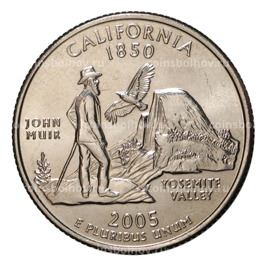 Монета 25 центов (1/4 доллара) 2005 года D США Штаты и территории — Калифорния