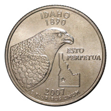 Монета 25 центов (1/4 доллара) 2007 года D США Штаты и территории — Айдахо (аверс)