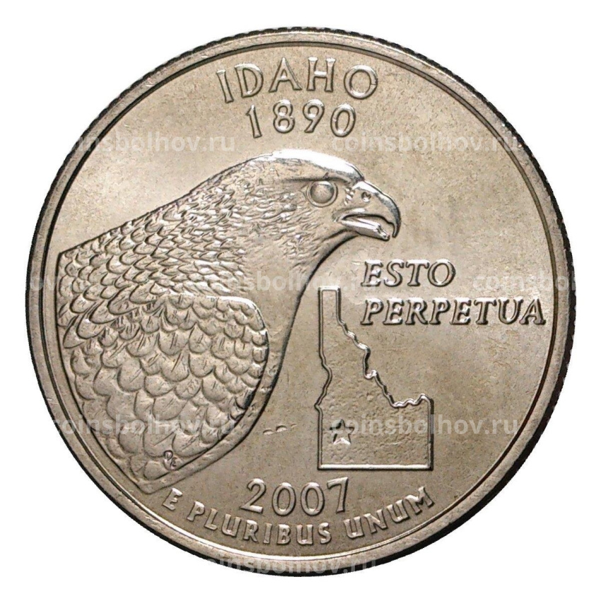Монета 25 центов (1/4 доллара) 2007 года D США Штаты и территории — Айдахо