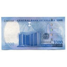 Банкнота 1000 найра 2024 года Нигерия (реверс)