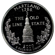 Монета 1/4 доллара (25 центов) 2000 года S США Штаты и территории — Мэрилэнд (аверс)