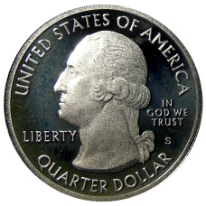 Монета 1/4 доллара (25 центов) 2013 года S США Национальные парки № 16  — Национальный лес Белые горы (реверс)