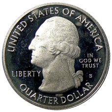 Монета 1/4 доллара (25 центов) 2013 года S США Национальные парки № 16  — Национальный лес Белые горы (реверс)