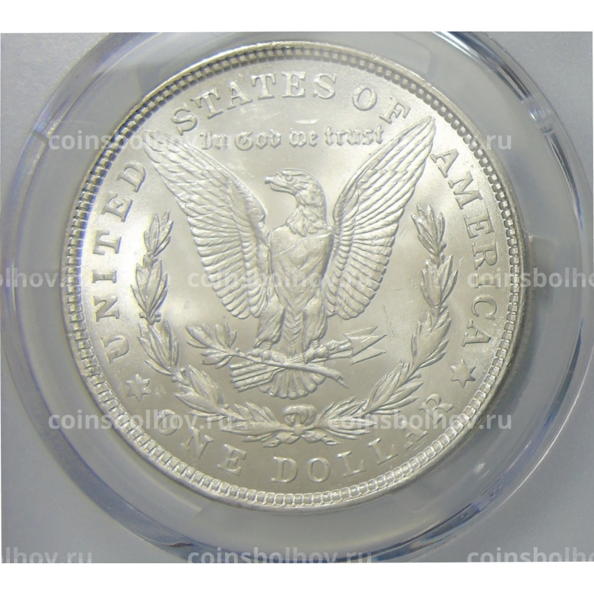 Монета 1 доллар 1921 года США «Доллар Моргана» (в слабе PCGS MS63) (вид 2)