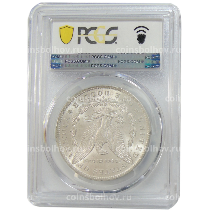 Монета 1 доллар 1884 года O США «Доллар Моргана» (в слабе PCGS MS63) (вид 4)