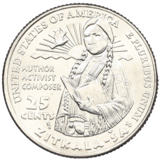 Монета 1/4 доллара (25 центов) 2024 года P США «Американские женщины — Зиткала-Ша» (аверс)