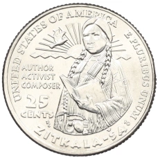 Монета 1/4 доллара (25 центов) 2024 года P США «Американские женщины — Зиткала-Ша» (аверс)