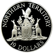 Монета 10 долларов 1992 года Австралия «Северные территории» (аверс)