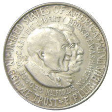 Монета 1/2 доллара (50 центов) 1952 года США «Джордж Вашингтон Карвер и Букер Талиафер Вашингтон» (аверс)