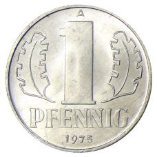 Монета 1 пфенниг 1975 года A Восточная Германия (ГДР) (аверс)