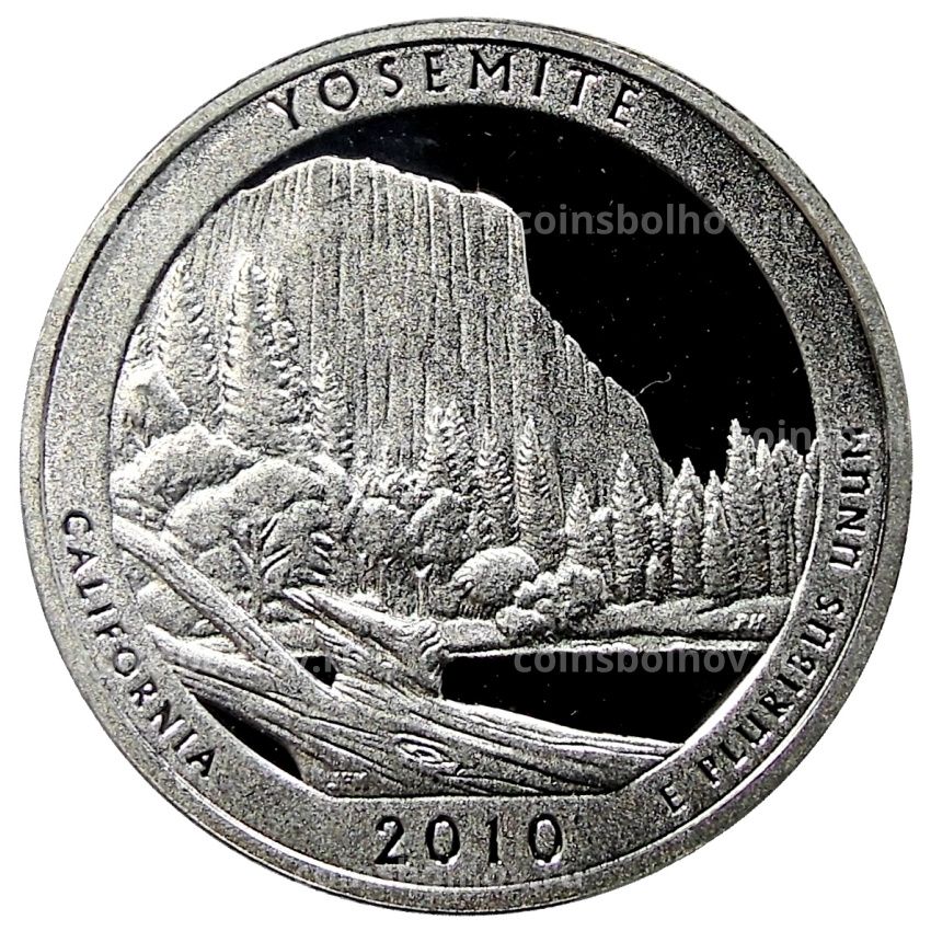 Монета 1/4 доллара (25 центов) 2010 года S США Национальные парки № 3 — Йосемитский национальный парк