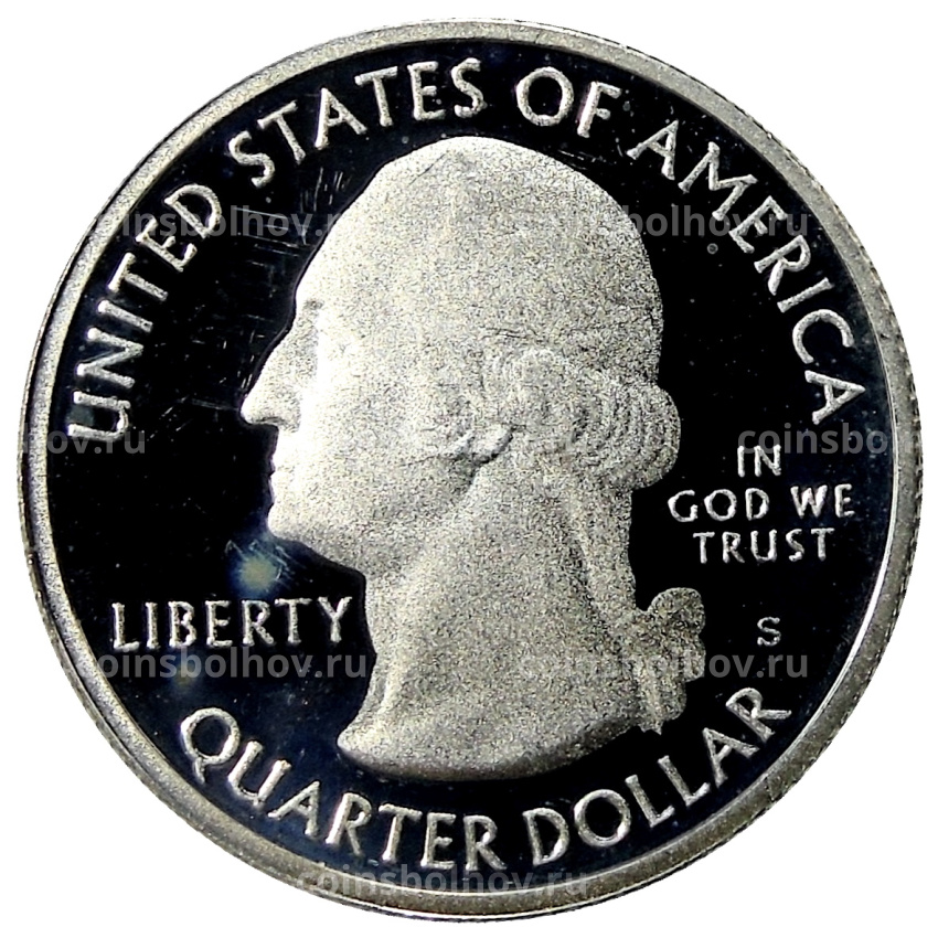 Монета 1/4 доллара (25 центов) 2010 года S США Национальные парки № 3 — Йосемитский национальный парк (вид 2)